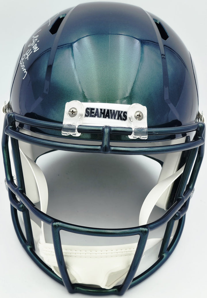 Earl Thomas III Signed Seahawks Rivalries Full Sz Rep Speed Helmet Beckett Wit
