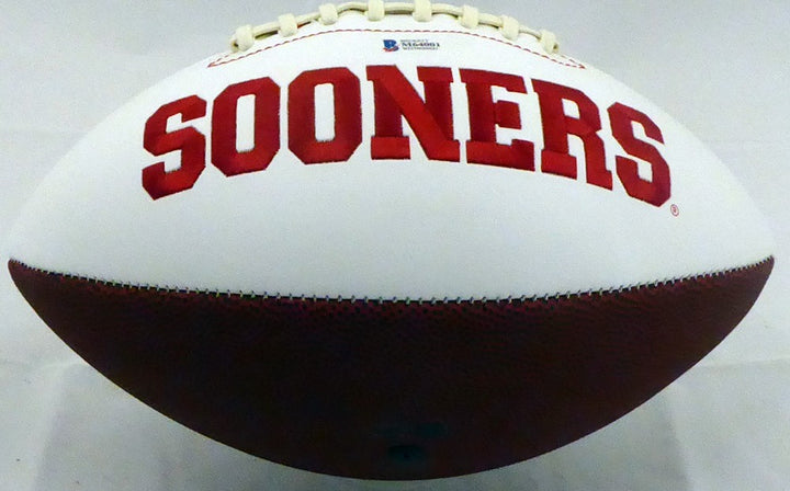 Kyler Murray Signed Oklahoma Sooners White Logo Football Beckett BAS