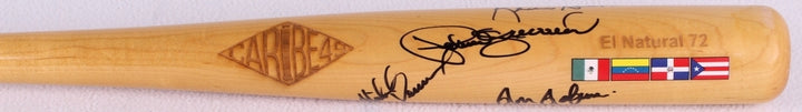 PEDRO GUERRERO MIKE DEVEREAUX RON ROBINSON & KEVIN BASS SIGNED FELLER MUSEUM BAT