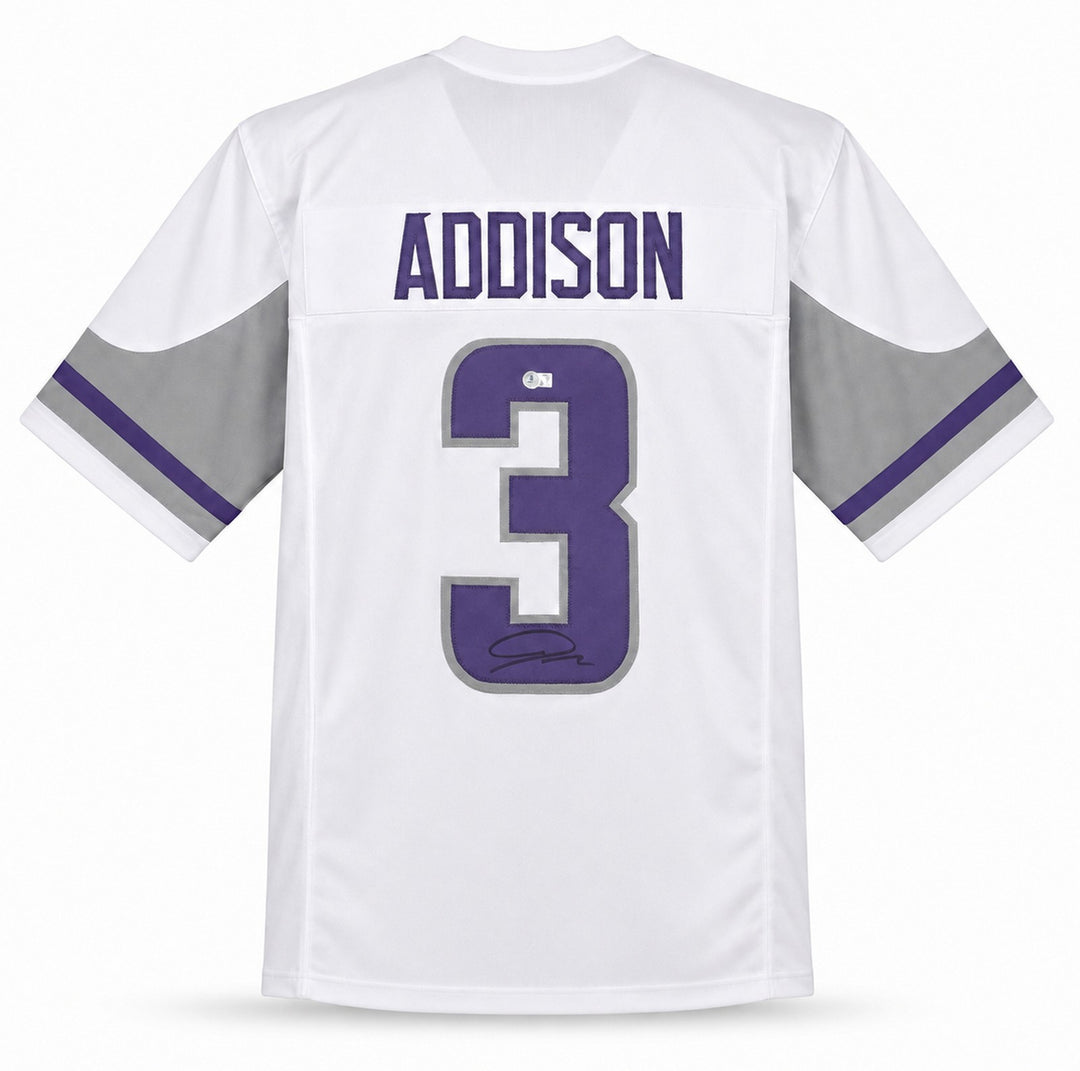 Minnesota Vikings Jordan Addison Signed White Jersey Beckett BAS QR