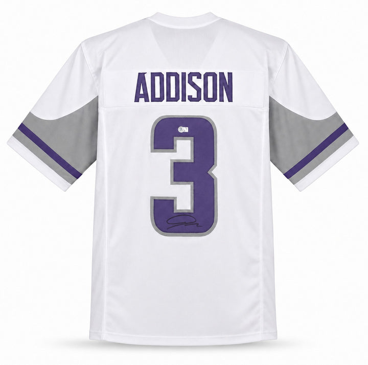 Minnesota Vikings Jordan Addison Signed White Jersey Beckett BAS QR