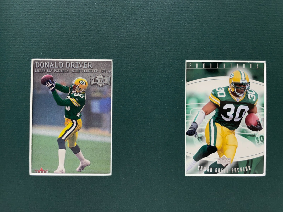 Green Bay Packers Framed 10 Football Card Collage Lot Starr Rodgers Favre White