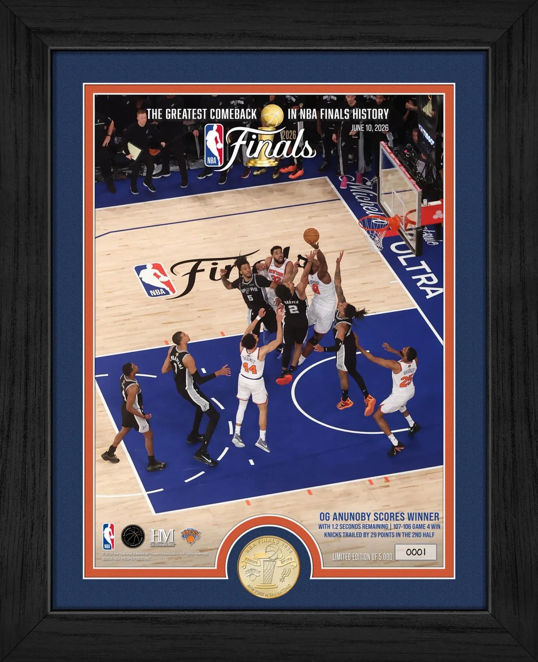 OG Anunoby The Greatest Comeback NBA Finals 2026 Game 4 Bronze Coin Photo Mint