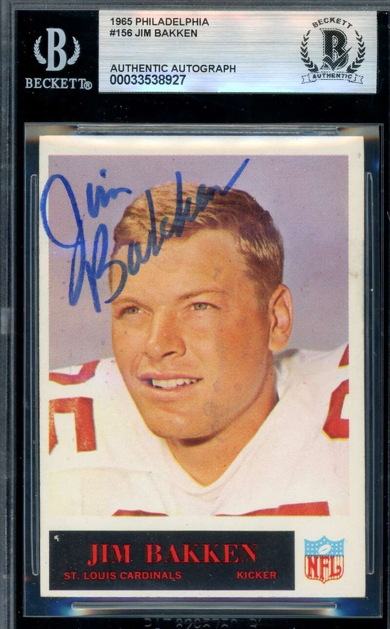 Jim Bakken Beckett BAS Signed 1965 Philadelphia Rookie Autograph Cardinals