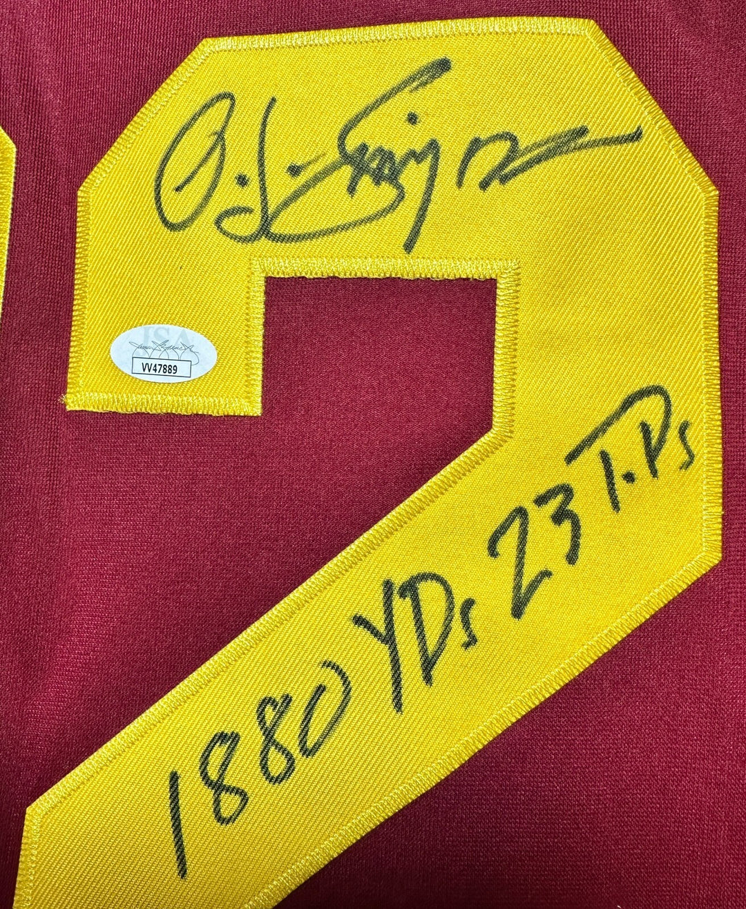 OJ Simpson Signed Inscribed "Heisman" USC Trojans Jersey JSA COA O.J. Autograph