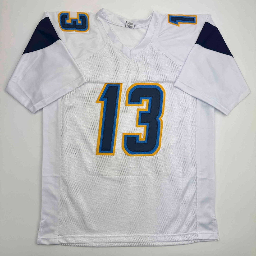Autographed/Signed Keenan Allen Los Angeles LA White Jersey JSA COA
