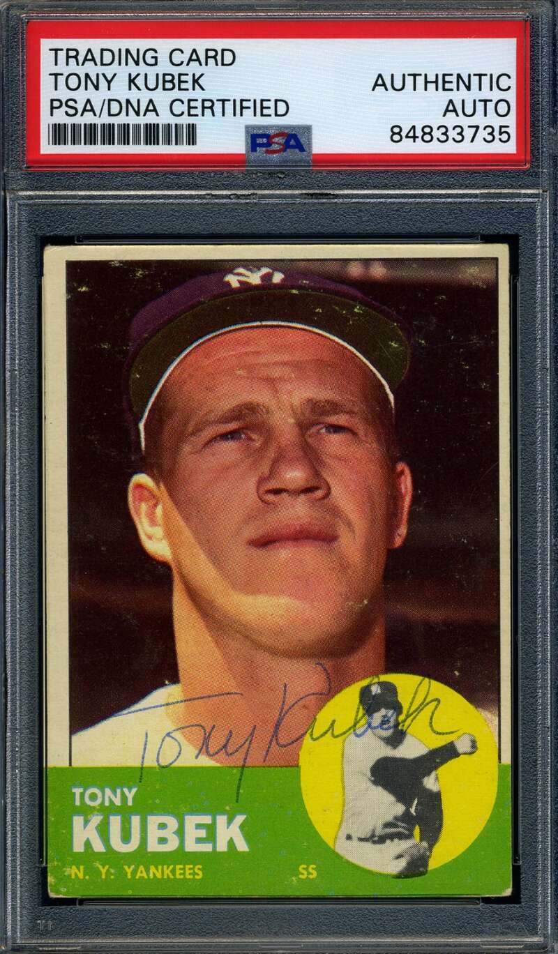 Tony Kubek PSA DNA Signed 1963 Topps Autograph 1