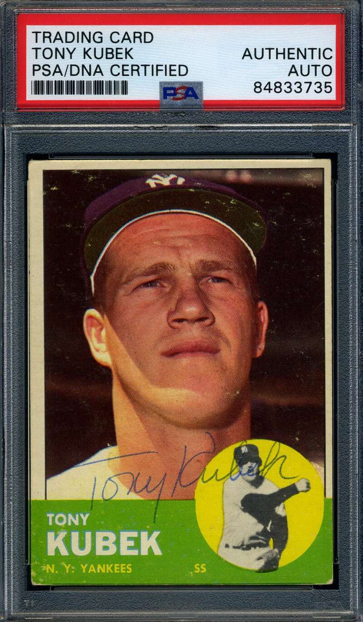Tony Kubek PSA DNA Signed 1963 Topps Autograph 1