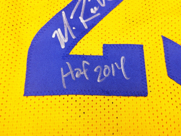 Golden State Warriors Mitch Richmond Signed Yellow Jersey "HOF 2014" Beckett Wit
