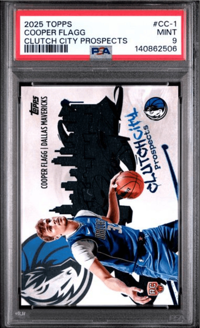 Graded 2025 Topps Cooper Flagg #CC1 Clutch City Prospects Rookie Card PSA 9