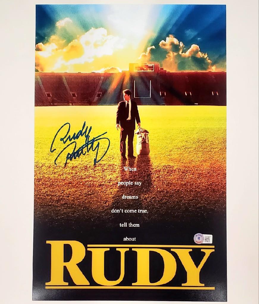 Rudy Ruettiger autograph signed Rudy 11x17 movie poster photo ~ Beckett BAS Holo