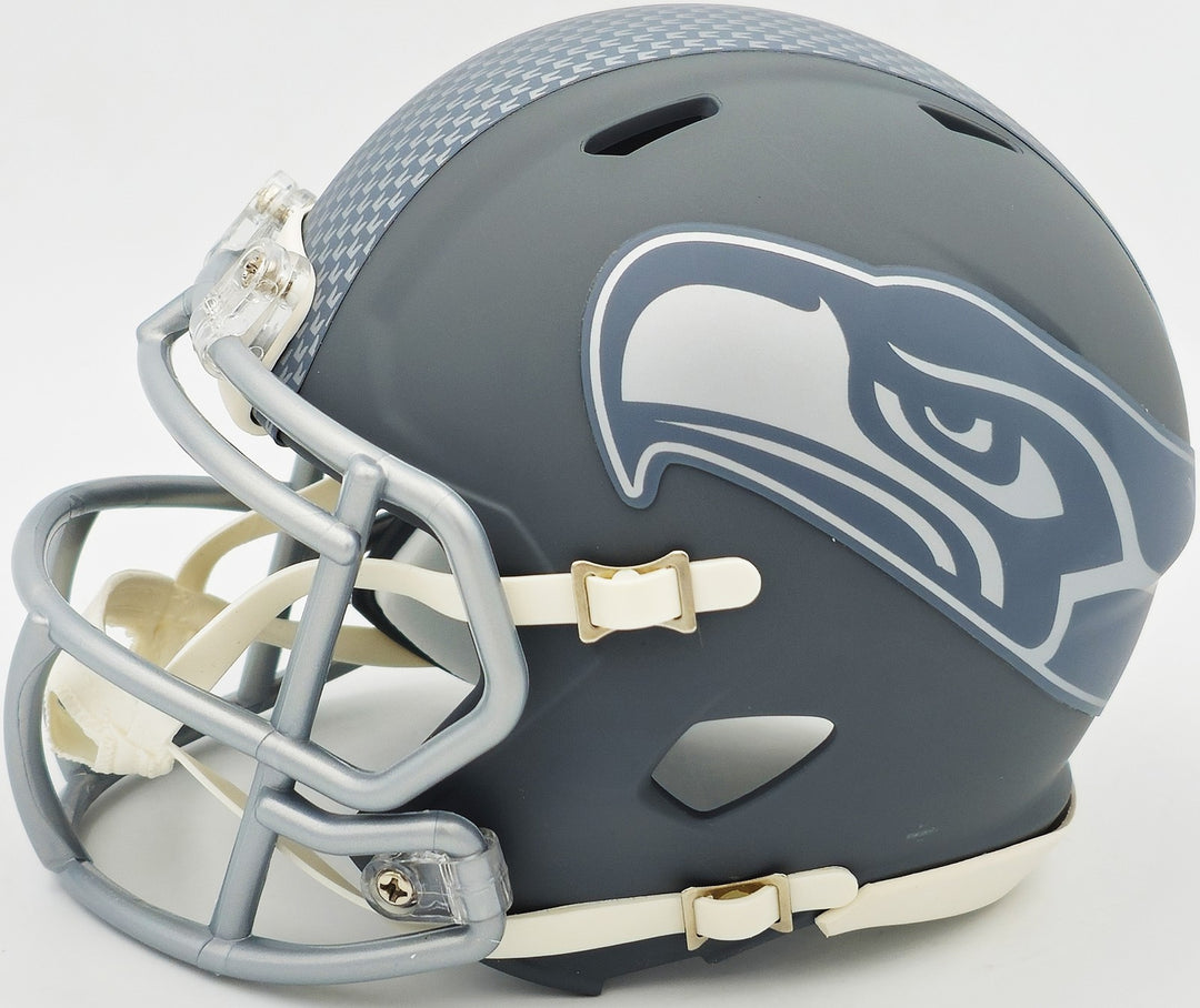 Devon Witherspoon Auto Seahawks Slate Silver Speed Replica Mini Helmet MCS Holo