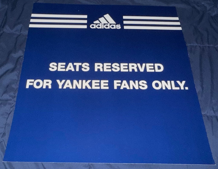 MTA NYC TRANSIT SUBWAY 21x22 ADIDAS NY YANKEES SEATS RESERVED... PROMO AD POSTER