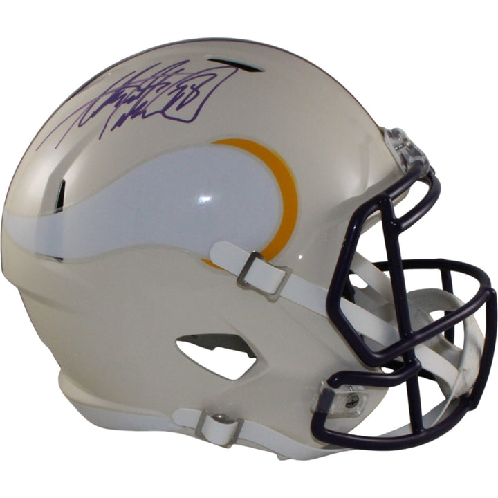 Adrian Perterson Signed Minnesota Vikings F/S Retro Helmet Beckett WIT 57531
