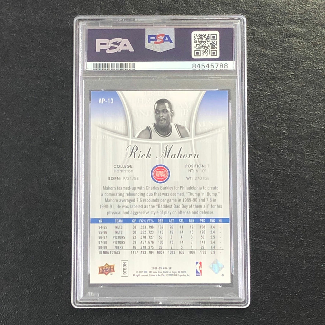 2008-09 SP Authentic Profiles #AP-13 Rick Mahorn Signed Card AUTO 10 PSA Slabbed