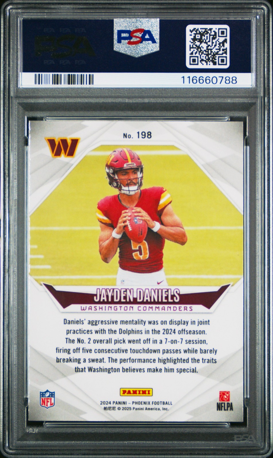 Graded 2024 Panini Phoenix Jayden Daniels #198 Rookie RC Card PSA 10