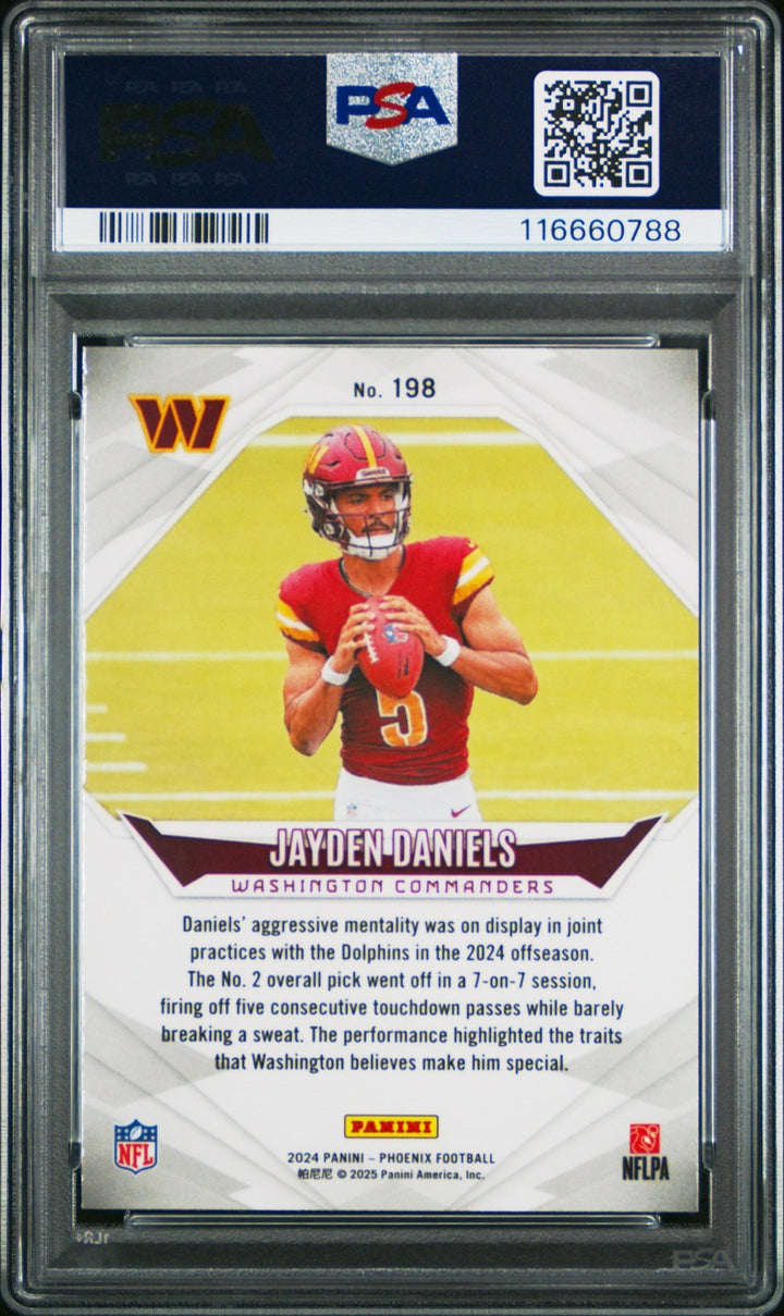 Graded 2024 Panini Phoenix Jayden Daniels #198 Rookie RC Card PSA 10