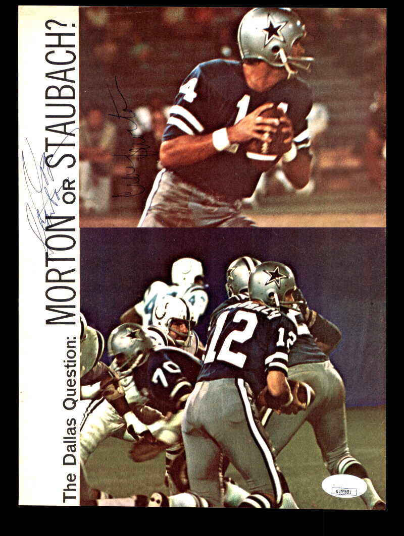 Roger Staubach Craig Morton JSA Autograph 8x10 Signed Vintage Photo Cowboys
