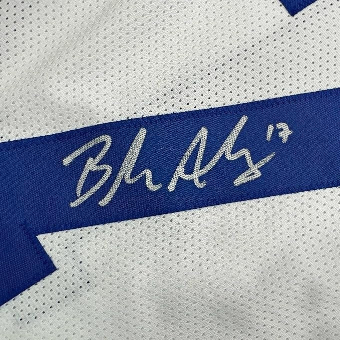 Framed Autographed/Signed Brandon Aubrey 35x39 Dallas White Jersey BAS COA