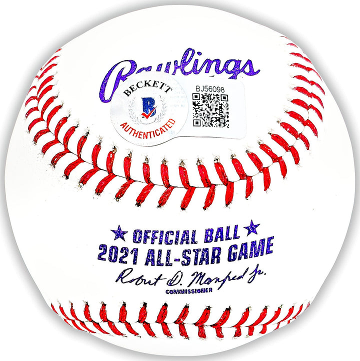 Mookie Betts Auto Official 2021 All Star Game Logo MLB Baseball Dodgers Beckett