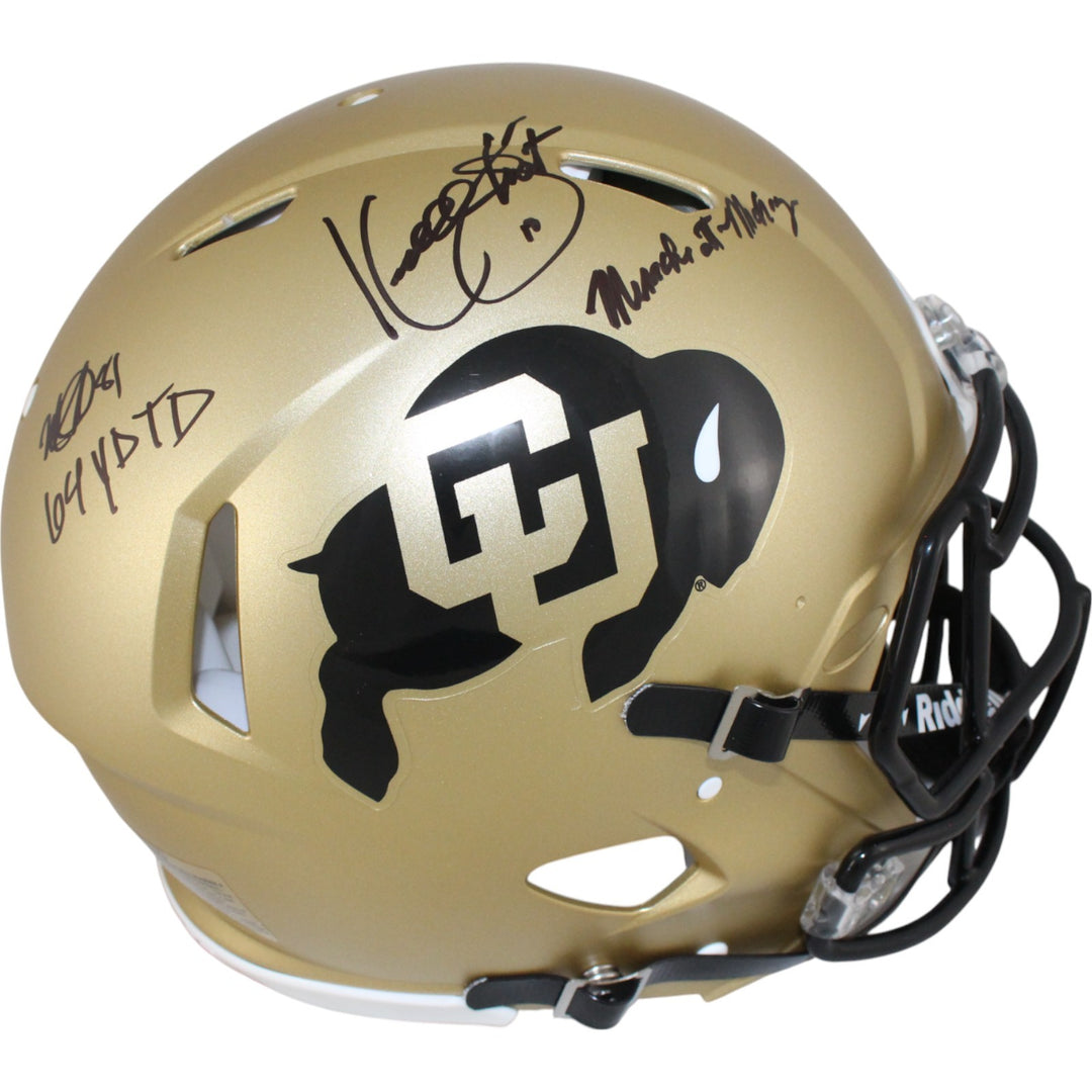 Kordell Stewart Michael Westbrook Signed Colorado Buffaloes Pro Helmet BAS 50901