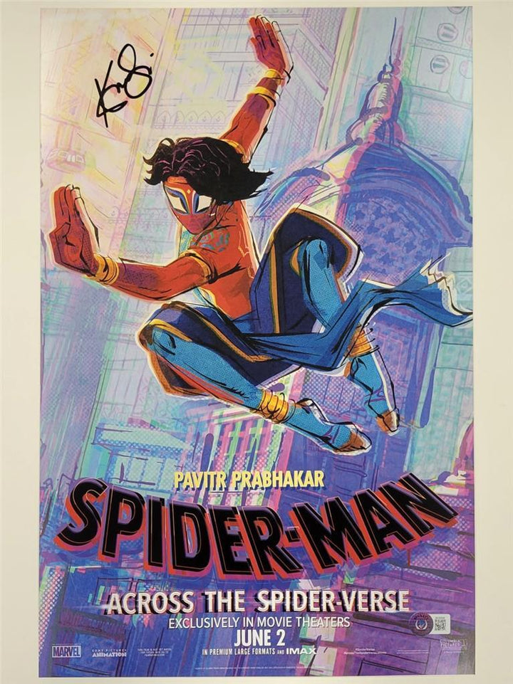 Karan Soni signed Spider-Man India 11x17 photo Marvel autograph ~ Beckett BAS