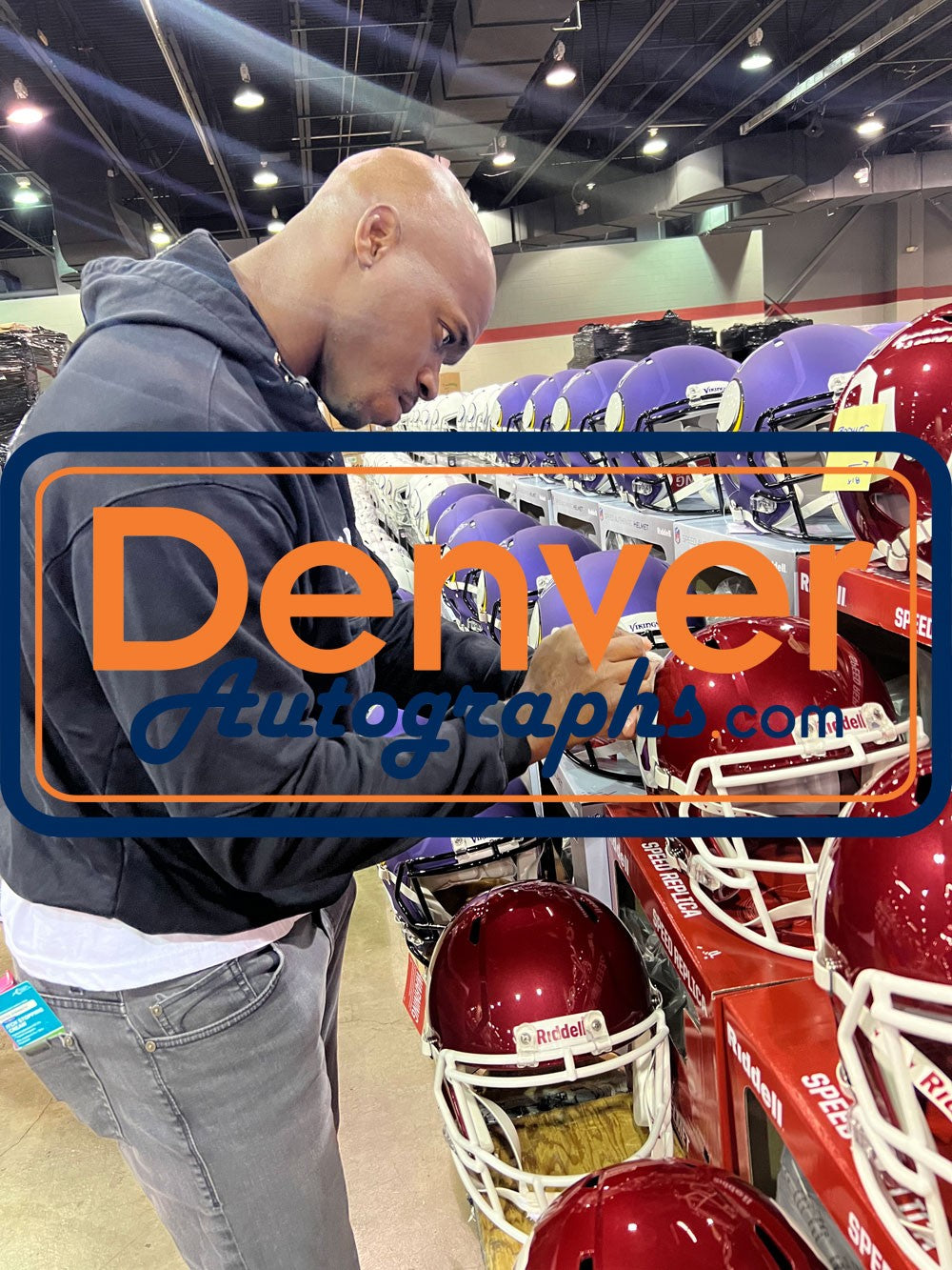 Adrian Peterson Signed Oklahoma Sooners F/S Helmet Boomer Sooner Beckett 51801