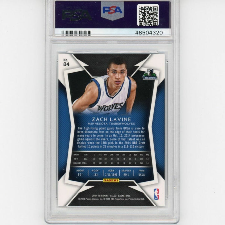Graded 2014-15 Panini Select ZACH LAVINE #84 Rookie RC Basketball Card PSA 10