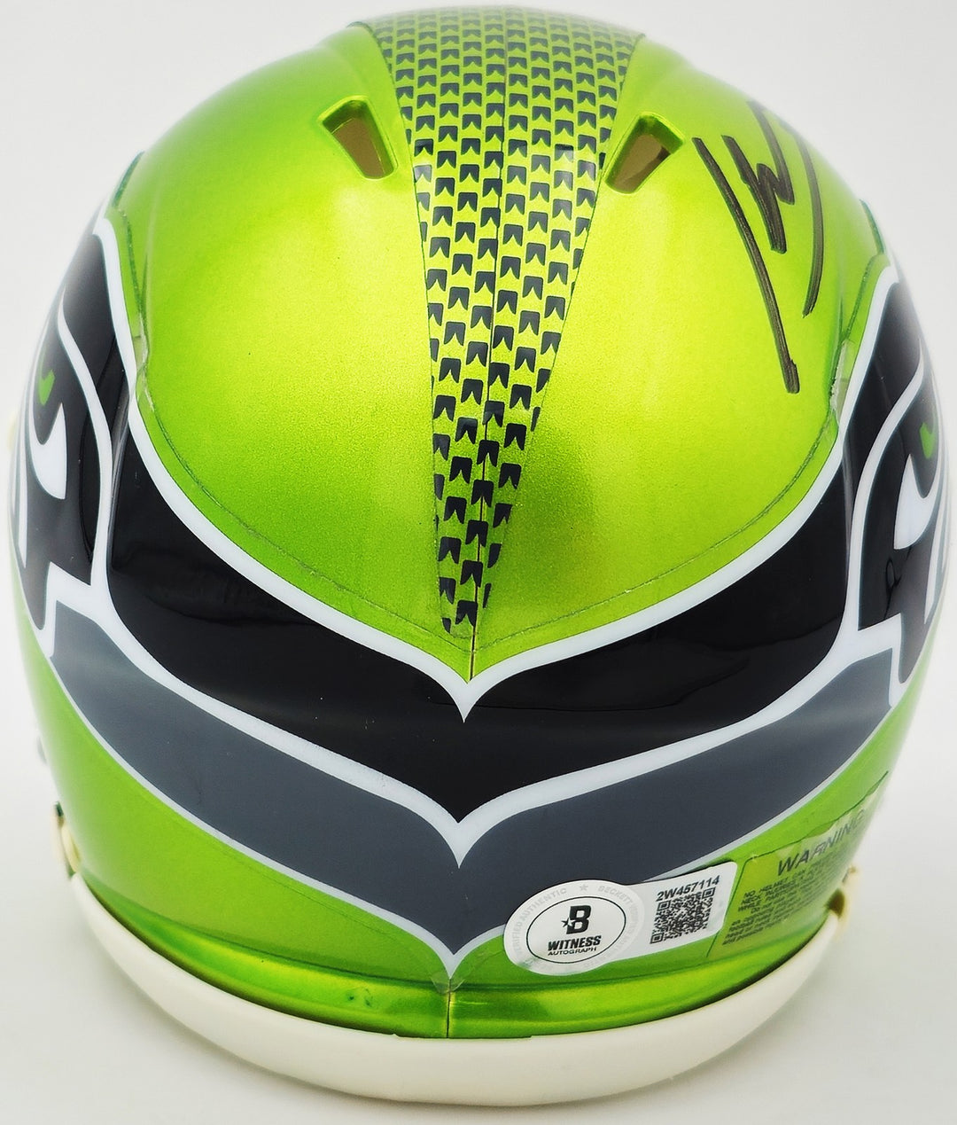 Kenneth Walker III Signed Seahawks Flash Green Speed Mini Helmet Beckett Witness