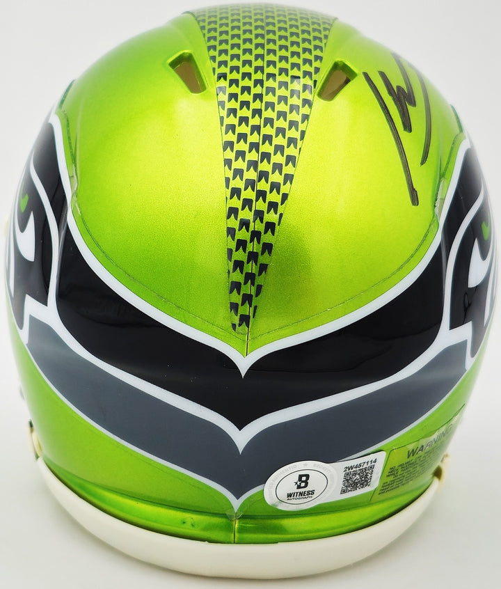 Kenneth Walker III Signed Seahawks Flash Green Speed Mini Helmet Beckett Witness
