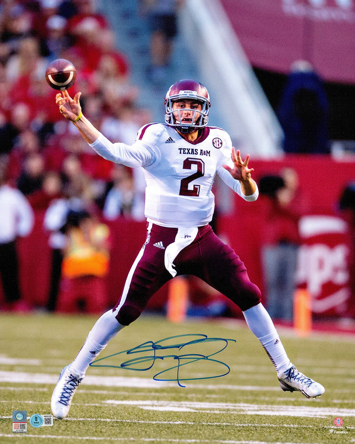 Johnny Manziel Signed 16x20 Photo Texas A&M Aggies Beckett Witness