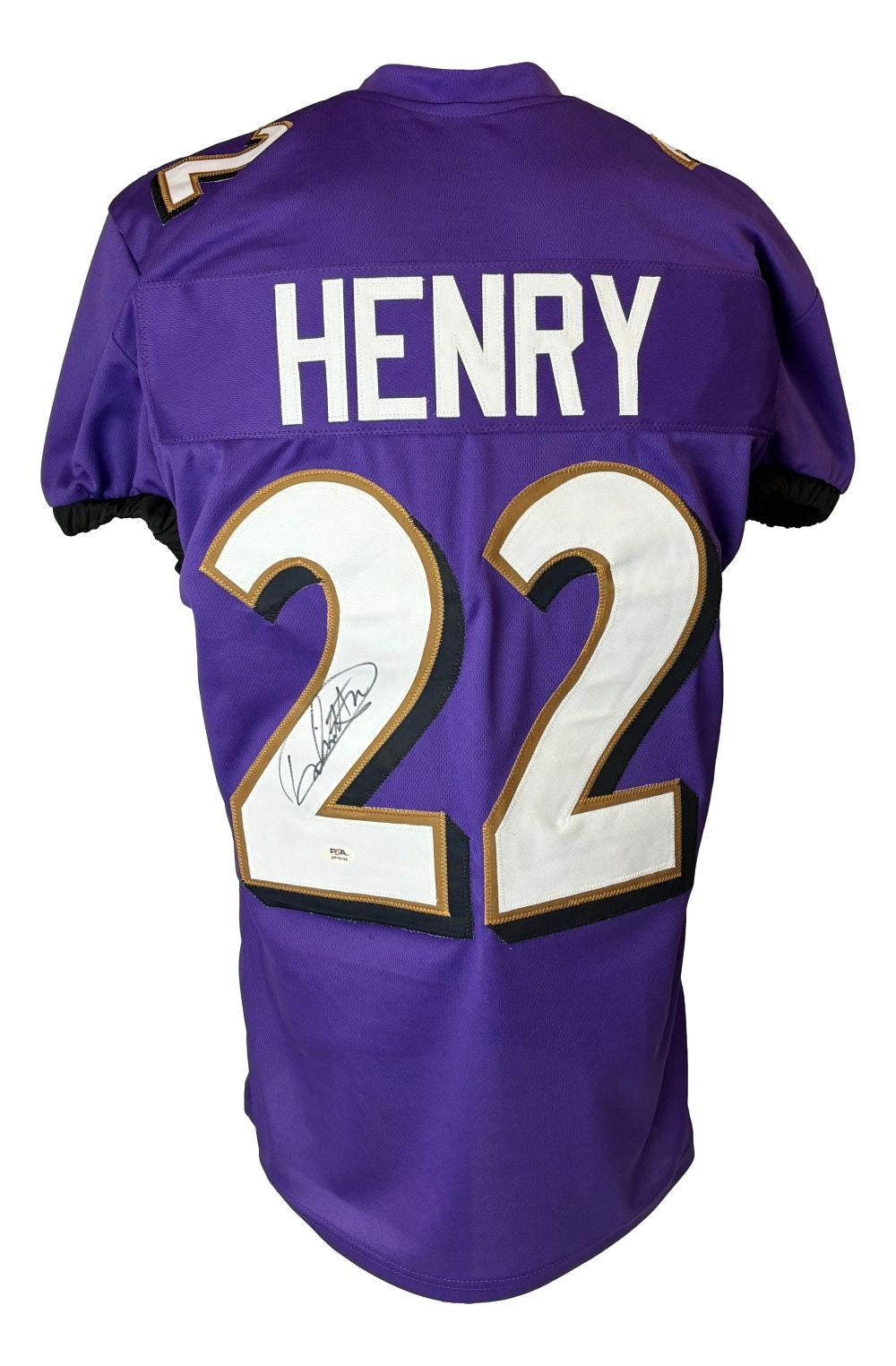 Derrick Henry Baltimore Signed Purple Pro-Cut Football Jersey PSA/DNA