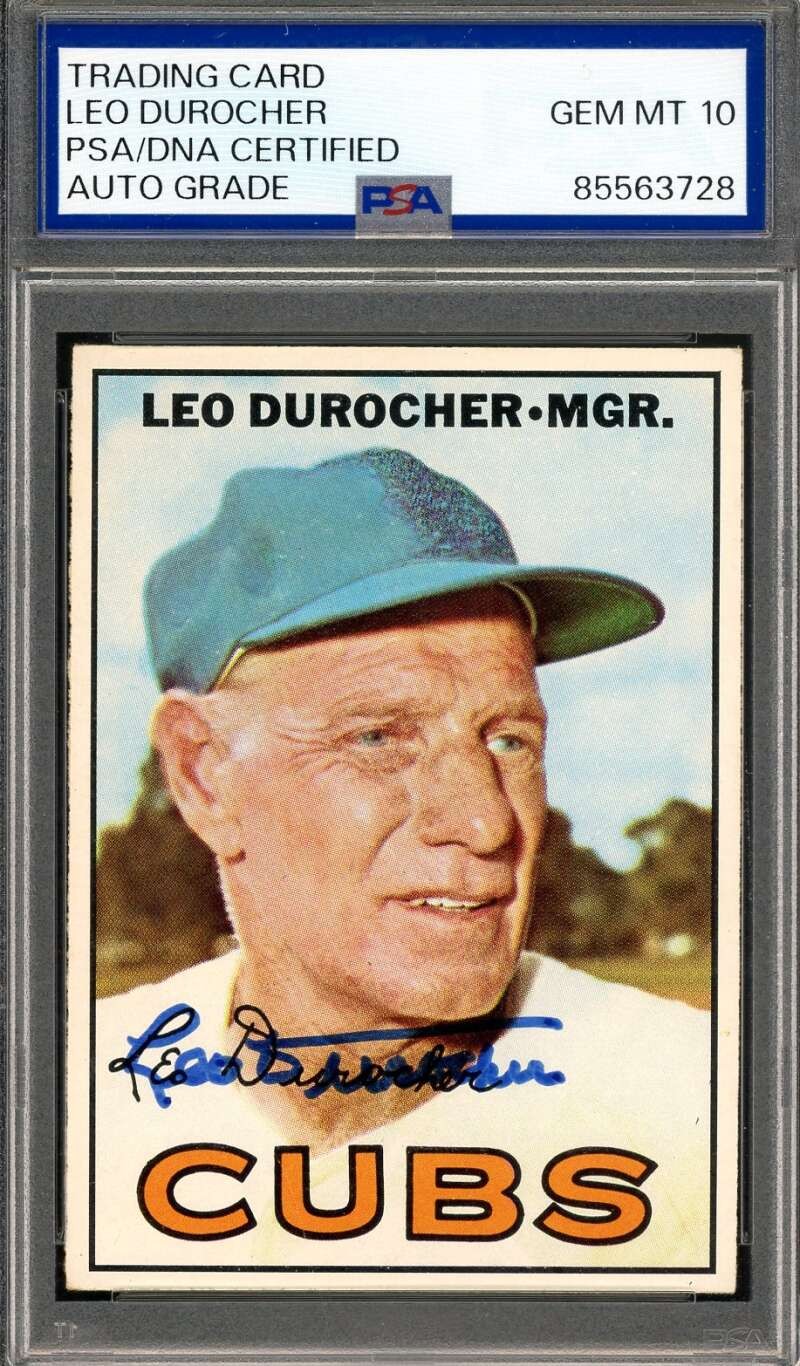 Leo Durocher Gem Mint 10 PSA DNA Signed 1967 Topps Autograph