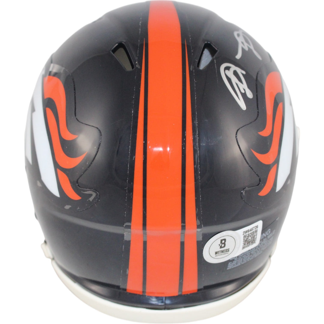 Shannon Sharpe Autographed Denver Broncos TB Mini Helmet Beckett Witness 50802