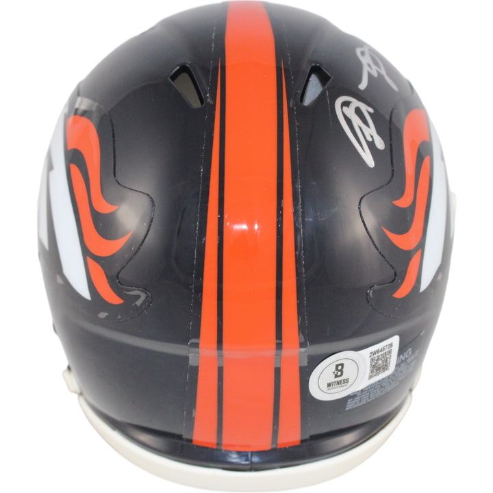 Shannon Sharpe Autographed Denver Broncos TB Mini Helmet Beckett Witness 50802