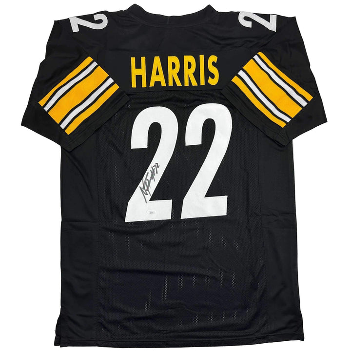 Autographed/Signed Najee Harris Pittsburgh Black Football Jersey Beckett BAS COA