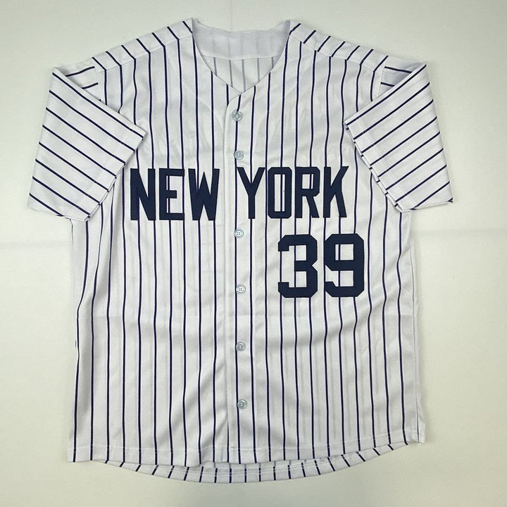 Autographed/Signed Darryl Strawberry New York Pinstripe Jersey JSA COA