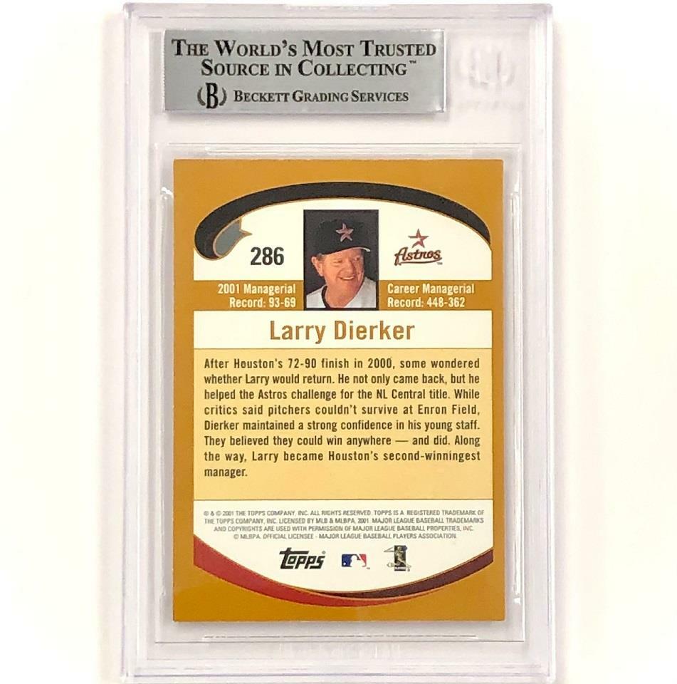 Houston Astros manager Larry Dierker autograph signed 2002 Topps card BGS BAS