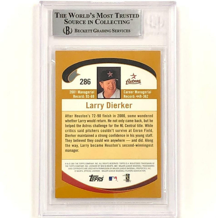 Houston Astros manager Larry Dierker autograph signed 2002 Topps card BGS BAS