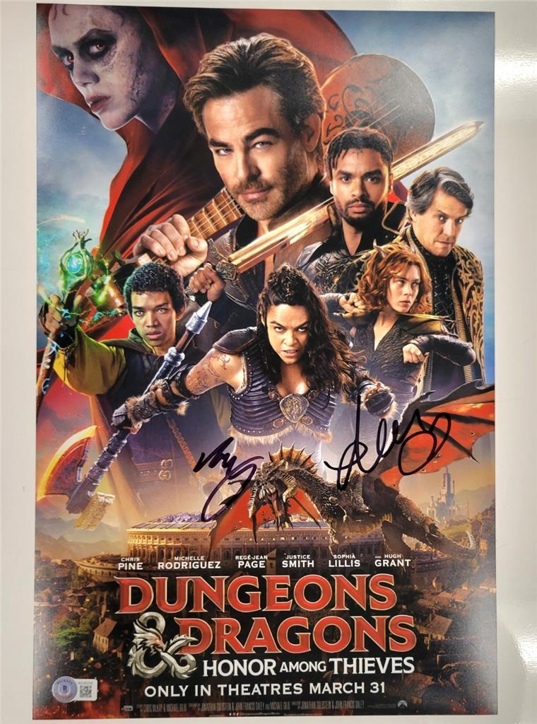 Michelle Rodriguez & Daisy Head signed Dungeons Dragons 11x17 photo (B) ~ BAS
