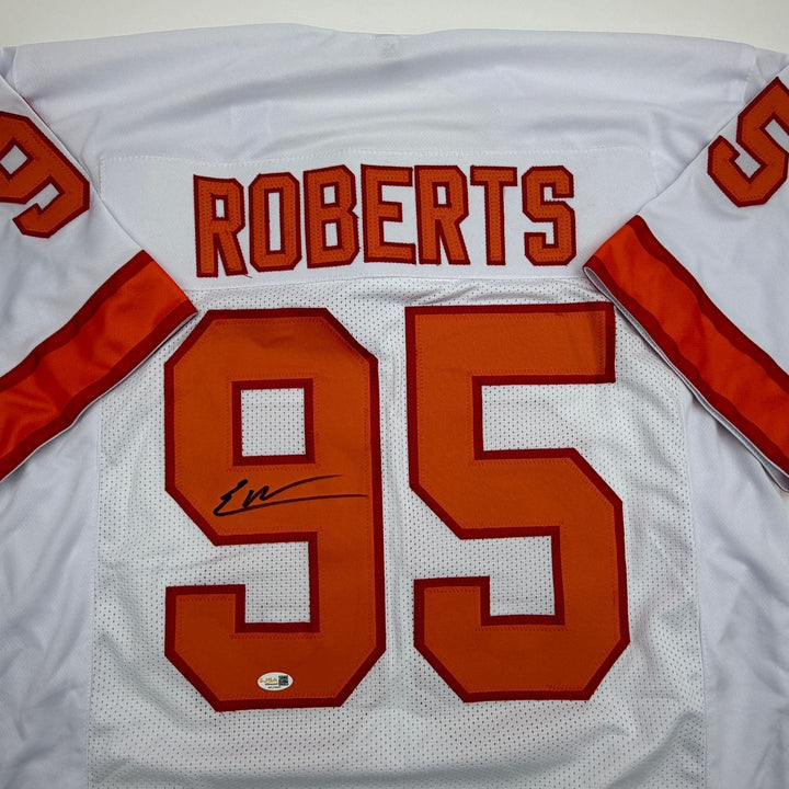 Autographed/Signed Elijah Roberts Tampa Bay Retro White Jersey Beckett BAS COA