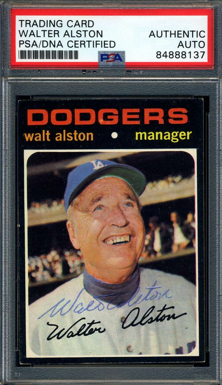 Walt Alston PSA DNA Signed 1971 Topps Autograph