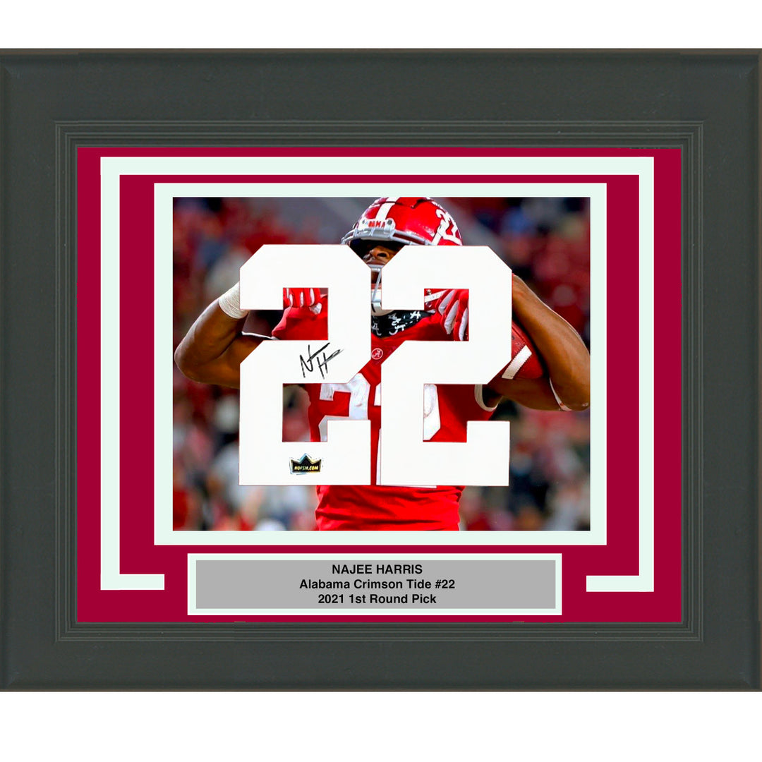 Framed Najee Harris Facsimile Autographed Number 23x21 Alabama Reprint Photo