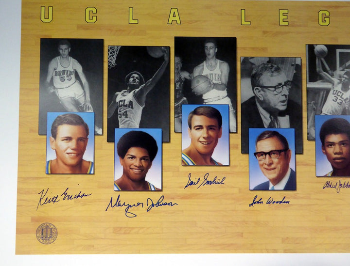 UCLA Bruins Legends Auto Lithograph 7 Sig Kareem Abdul-Jabbar Wooden Bill Walton