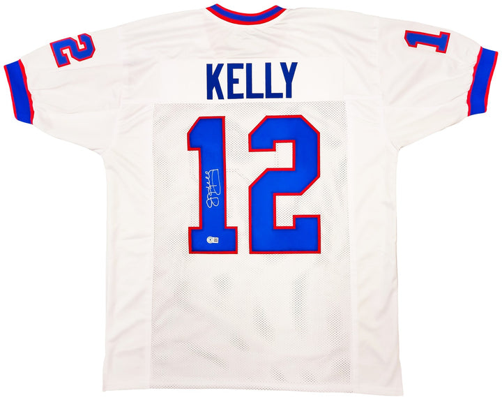 Buffalo Bills Jim Kelly Autographed Signed White Jersey Beckett BAS QR
