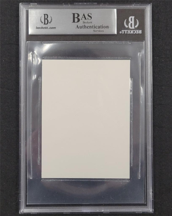 Lee MacPhail signed "HOF 98" cut 3x4 index card autograph ~ Beckett BAS