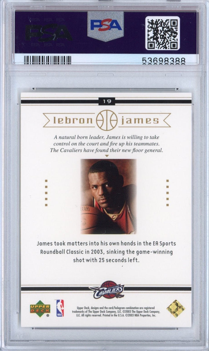 Graded 2003-04 Upper Deck LeBron James #19 Box Set Rookie Card PSA 10