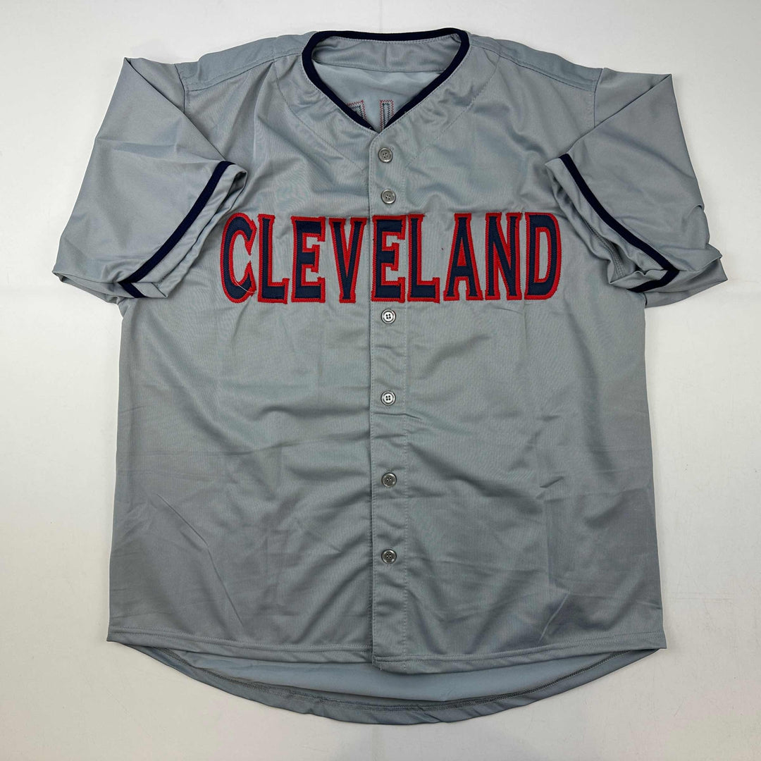 Facsimile Autographed Jose Ramirez Cleveland Grey Reprint Jersey Size Men's XL