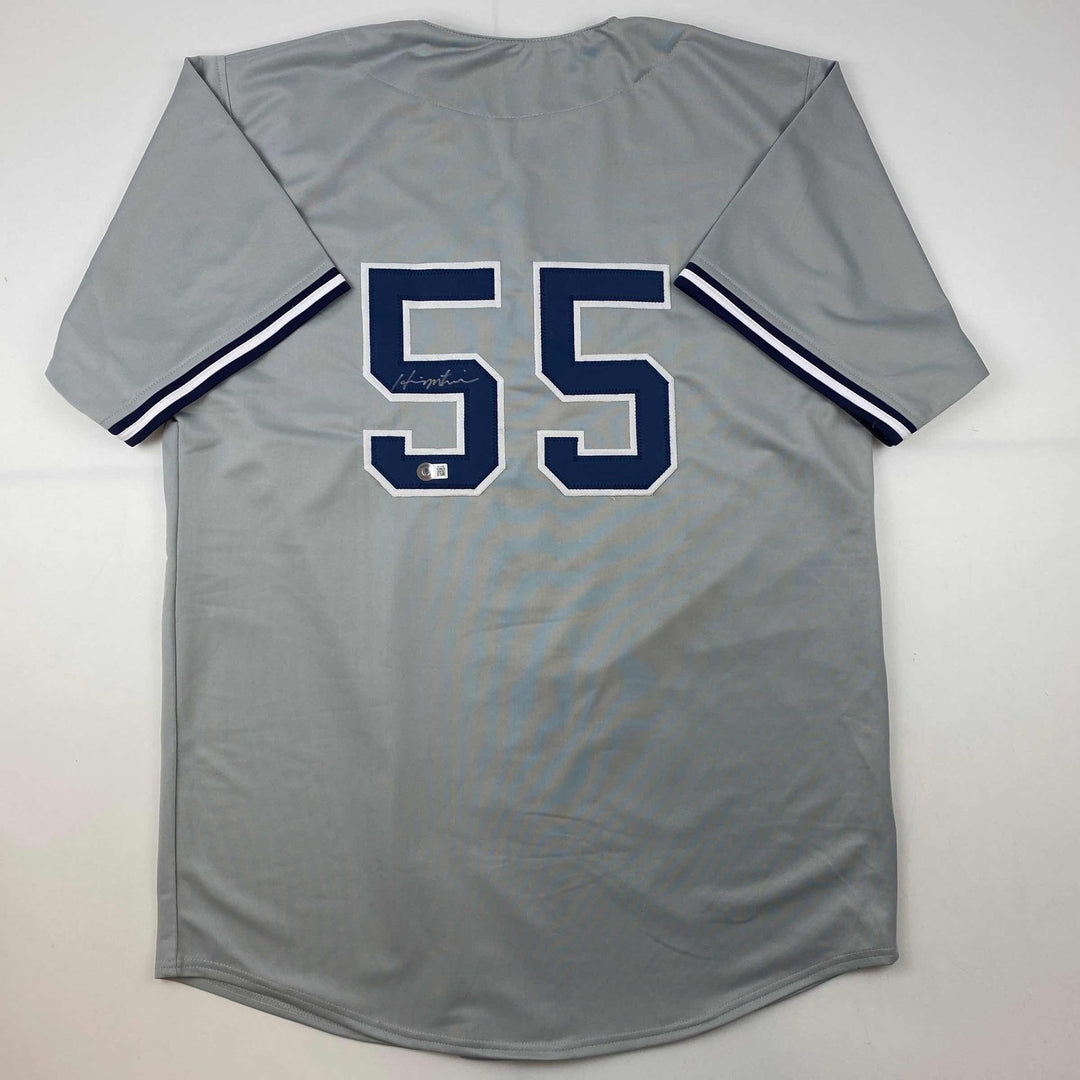 Autographed/Signed Hideki Matsui New York Grey Jersey Beckett BAS COA