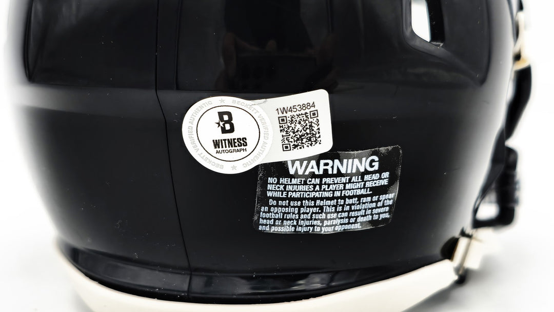 Travis Etienne Signed Jacksonville Jaguars Black Speed Mini Helmet Beckett BAS